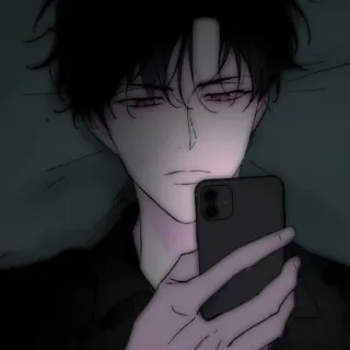 😭 c7d8a612 Anime, Đàn ông, Điện thoại, Đêm, Tối, Minh họa telegram sticker