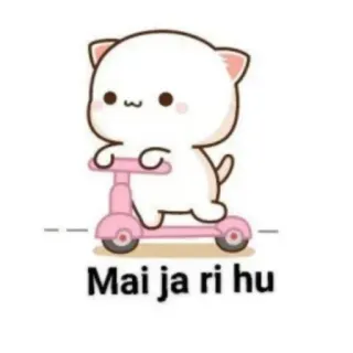 🙂 016b8388 Mai ja ri hu gatto, scooter, carino, cartone animato telegram sticker