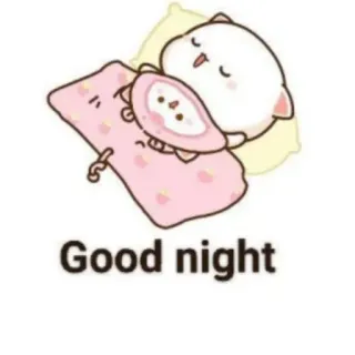 😴 12631cb8 Good night gatto, dormire, buonanotte, cartone animato, carino, animale telegram sticker