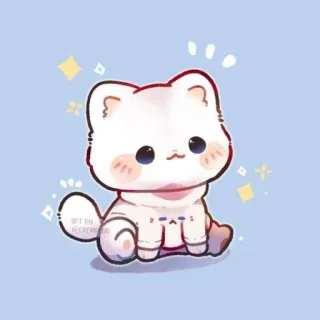 🙃 25d4b343 ART BY HCREAMER gatto, kawaii, carino, animale, chibi, illustrazione telegram sticker