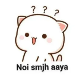 🤧 3a931d76 Noi smjh aaya gatto, confuso, domande, cartone animato, carino, hindi telegram sticker
