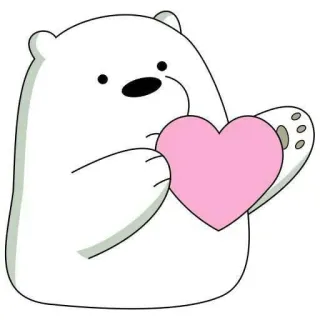 🌝 ac9d3c10 Ice Bear We Bare Bears Cartone animato, Orso, Cuore, Carino, Animale, Bianco telegram sticker