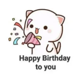 🥳 c2235bd9 Happy Birthday to you compleanno, festa, gatto, party, saluto telegram sticker