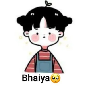 🥹 d42ec0e4 Bhaiya 🥺 cartone animato, triste, emoji, carino, ragazza, Bhaiya telegram sticker