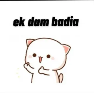 😀 e8da425c ek dam badia gatto, cartone animato, felice, carino, indiano telegram sticker