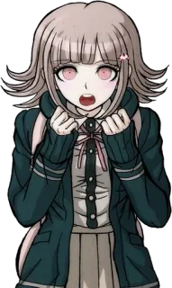 🌟 2d651a45 Chiaki Nanami Danganronpa аниме, видеоигра, персонаж, милый, в шоке, Нанами, Danganronpa telegram sticker