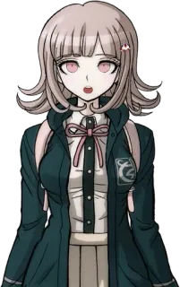 🌟 762d83d2 Chiaki Nanami Danganronpa Аниме, Игра, Danganronpa, Чиаки Нанами, Видеоигра, Персонаж, Розовый, Рюкзак telegram sticker