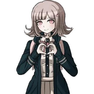 ❤️ 5917c2fd Chiaki Nanami Danganronpa Anime, Videogioco, Carino, Cuore, Personaggio whatsapp sticker
