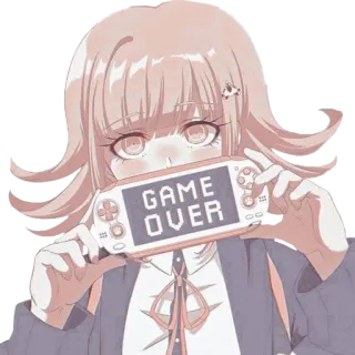 🎮 74ef130f GAME OVER videogioco, gamer, game over, anime whatsapp sticker