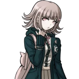 😚 77e09ba6 Chiaki Nanami Danganronpa anime, videogioco, ragazza, capelli rosa whatsapp sticker