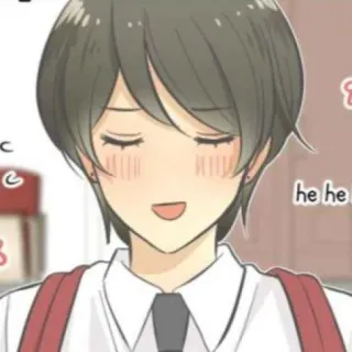 🎬 85f82bce he he character, anime, manga, smile whatsapp sticker