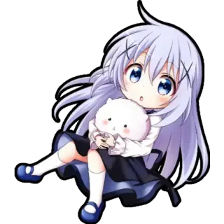 😍 00ba1309 Anime, Chibi, Kawaii, Carino, Ragazza, Personaggio, Adesivo telegram sticker