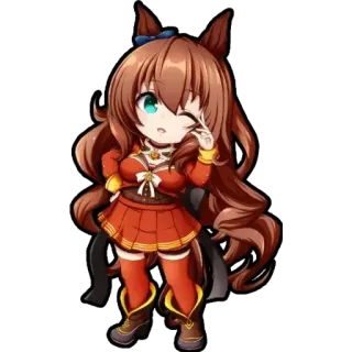 😍 6cba4639 Anime, Chibi, Personaggio, Ragazza cavallo, Carino, Mascotte, Cartone animato telegram sticker