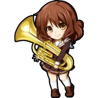 ☺️ 826c40fb Anime, Ragazza, Ottoni, Tuba, Carino, Strumento musicale, Kawaii telegram sticker