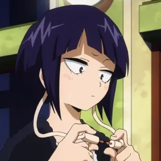 🤨 591866f3 Kyoka Jiro My Hero Academia 지로 쿄카, 애니메이션, 이어폰 잭, 히어로, 나의 히어로 아카데미아, 만화, 이어폰 whatsapp sticker