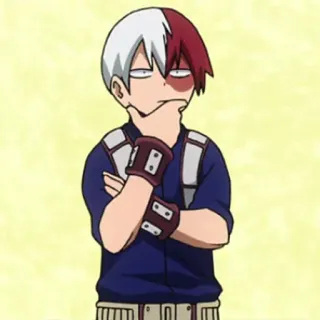 🤔 e19619ce Shoto Todoroki My Hero Academia 애니메이션, 만화, 나의 히어로 아카데미아, 토도로키 쇼토, 캐릭터, 생각 whatsapp sticker