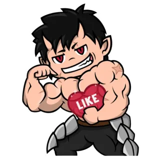 ❤️ c801e30f LIKE mi piace, cuore, demone, cartone animato telegram sticker