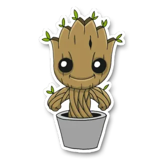 🌳 0ae10499 Groot Guardians of the Galaxy Groot, pohon, tanaman, Marvel, Guardians of the Galaxy, kartun telegram sticker