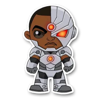 😠 51da5e31 Cyborg Cyborg, DC Comics, Superhero, Robot, Kartun telegram sticker