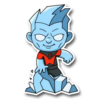 🥶 91e4f554 Iceman superhero, Marvel, X-Men, es, kartun telegram sticker