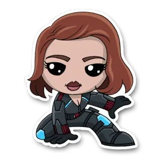 🛡 9966108f Black Widow marvel, avengers, superhero, stiker, kartun telegram sticker
