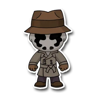 🕵‍♂ b50e06d9 Rorschach Watchmen Rorschach, Watchmen, Komik, Karakter, Main hakim sendiri bertopeng, Pahlawan, Main hakim sendiri telegram sticker