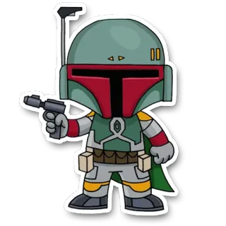 🔫 5168f648 Boba Fett Star Wars 波巴·费特, 星球大战, 曼达洛人, 科幻, 流行文化, 赏金猎人, 卡通 whatsapp sticker
