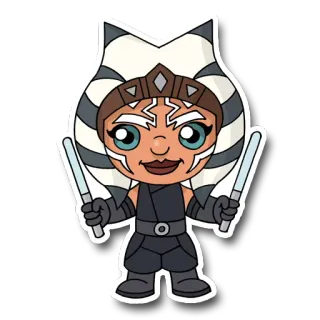⚔ 55ecaaae Ahsoka Tano Star Wars 阿索卡·塔诺, 星球大战, 绝地, 光剑, 卡通, 角色, 动画 whatsapp sticker