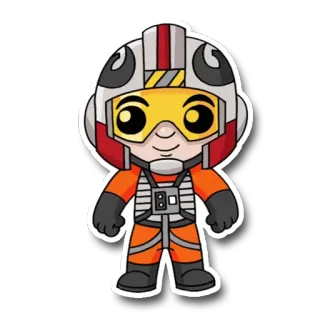 👨‍✈ 66817911 Luke Skywalker Star Wars 卢克·天行者, 星球大战, 飞行员, 太空, 卡通, 角色 whatsapp sticker