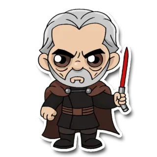 🗡 b60c0e50 Count Dooku Star Wars 星球大战, 杜库伯爵, 光剑, 西斯尊主, 达斯·泰拉纳斯, 反派 whatsapp sticker
