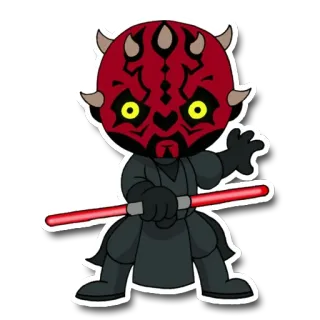 😶 da1009a1 Darth Maul Star Wars 达斯摩尔, 星球大战, 西斯, 光剑, 反派, 卡通, 红色光剑 whatsapp sticker