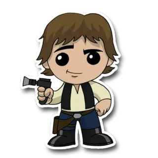 🔫 f8216972 Han Solo Star Wars 汉索罗, 星球大战, 枪, 卡通, 科幻, 电影, 角色, 太空 whatsapp sticker