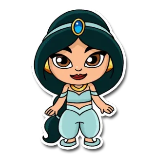 👸 2541e864 Jasmine ดิสนีย์, เจ้าหญิง, จัสมิน, การ์ตูน, น่ารัก telegram sticker