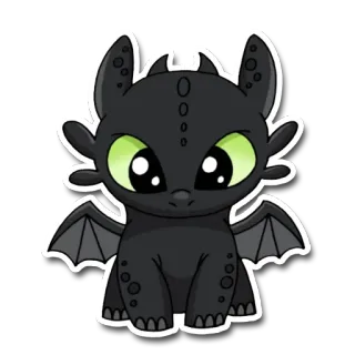 🐾 77d80931 Toothless How to Train Your Dragon มังกร, การ์ตูน, สติกเกอร์, น่ารัก, สัตว์, เขี้ยวกุด, How to Train Your Dragon telegram sticker