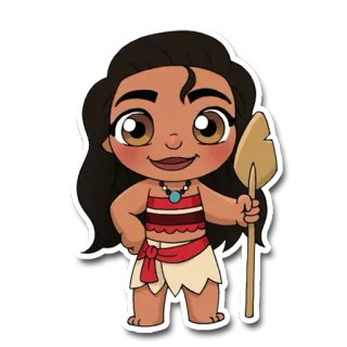 🏝 de1ea0f7 Moana โมอาน่า, ดิสนีย์, การ์ตูน, ตัวละคร, เด็กผู้หญิง telegram sticker