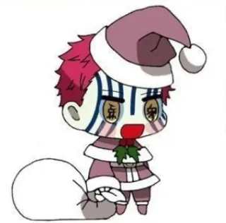 🎅 224cbfe3 navidad, anime, chibi, demon slayer, akaza, gorro de navidad telegram sticker