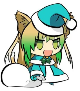 🎅 4a9eafbe anime, navidad, chica gato, kawaii, chibi telegram sticker