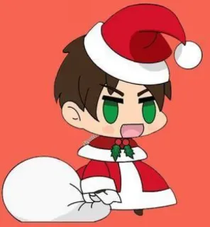 🎅 53a38511 navidad, santa claus, dibujos animados, vacaciones, fanart, anime telegram sticker