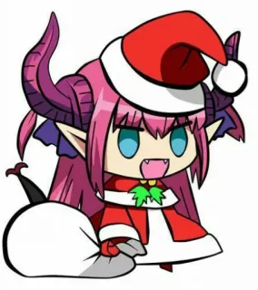 🎅 6ea0b36d navidad, lindo, anime, manga, santa, demonio, chibi, fiesta telegram sticker