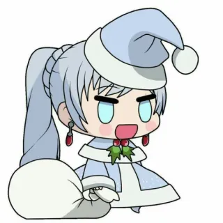 🎅 7e8cec34 Weiss Schnee RWBY weiss schnee, RWBY, Chibi, Navidad, Anime, Padoru telegram sticker