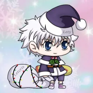 🎅 b9a46f6b Lety, Letcris navidad, invierno, nieve, gorro de papá noel, anime, lindo telegram sticker