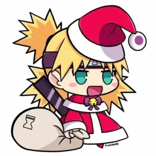 🎅 fb38f2ac Temari Naruto Anime, Navidad, Temari, Naruto, Fanart, Fiesta, Dibujos animados, Chibi telegram sticker