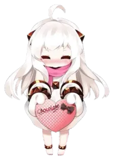 ❤ 1d52e349 Chocolate chocolate, heart, cute, kawaii, anime, valentine's day telegram sticker