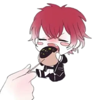 🍡 289ae95f anime, chibi, eating, kawaii, cute telegram sticker