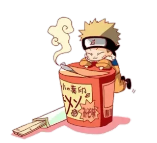 🍜 afdfcb9e Naruto 小の菜印ラメン みそ味 anime, naruto, miso ramen, ramen, food, cartoon, noodle, japan telegram sticker