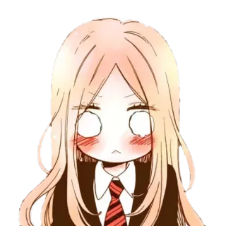 😔 ed7b4a3d anime girl, cartoon, school uniform, manga, kawaii, cute telegram sticker