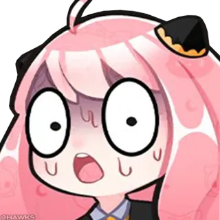 😰 16b2131c Anya Forger Spy x Family Аня, Семья шпиона, аниме, взволнована, удивлена telegram sticker