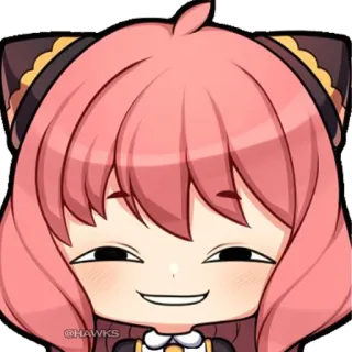 😏 2a8187f6 Anya @HAWKS Аниме, Spy x Family, Чиби, Аня Форджер, Милый, Мультфильм telegram sticker