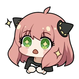 🤩 33b518d8 Anya Forger Spy x Family Аниме, Spy x Family, Аня Форджер, Милый, Каваий, Блестящий, Выражение telegram sticker