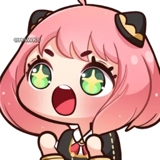 🤩 535b1b66 Anya Forger Spy x Family @HAWKS Аниме, Spy x Family, Аня Форджер, Милый, Каваий, Мультфильм telegram sticker